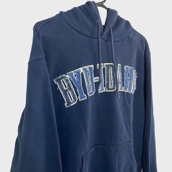 JanSport BYU-Idaho University Hoodie Women's Medium Blue Long Sleeve Sweatshirt - Picture 4 of 15